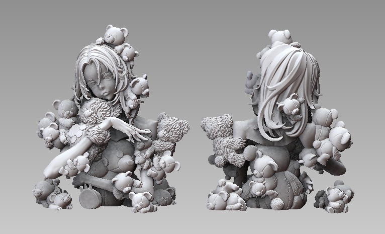 未塗装未組み立てガレージキット / くまくまくま、いちぶのかたち