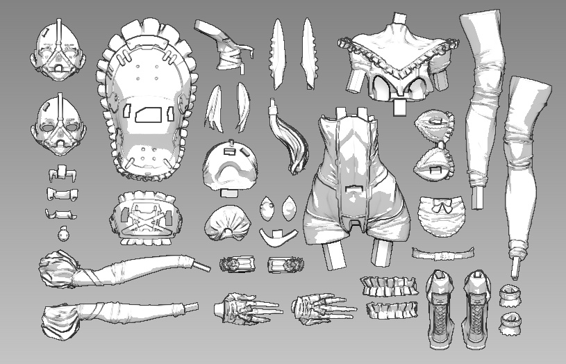 未塗装未組み立てガレージキット / らてっくす、ぎちぎち、ぜんぶのかたち