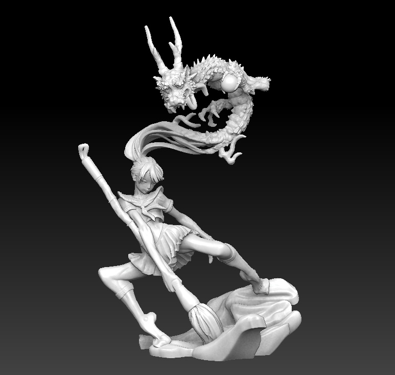 『辰 / Calligraphy Performance』STL file for 3D printing