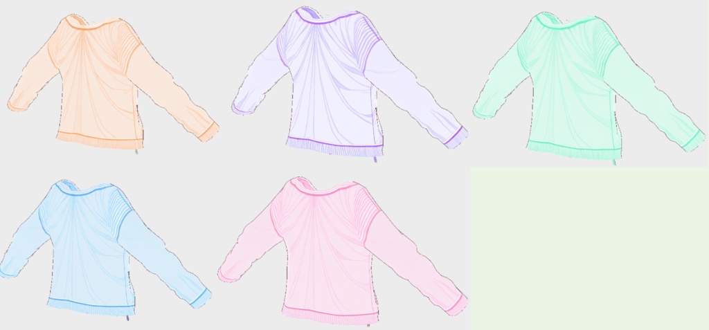 【Vroid衣装】 Braid & Check Knit color Collection