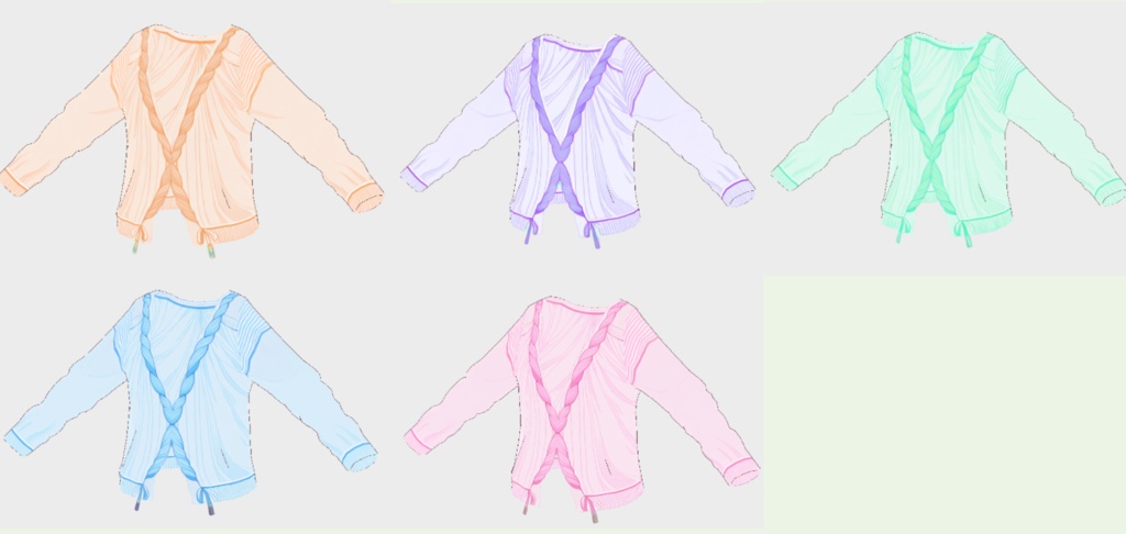 【Vroid衣装】 Braid & Check Knit color Collection