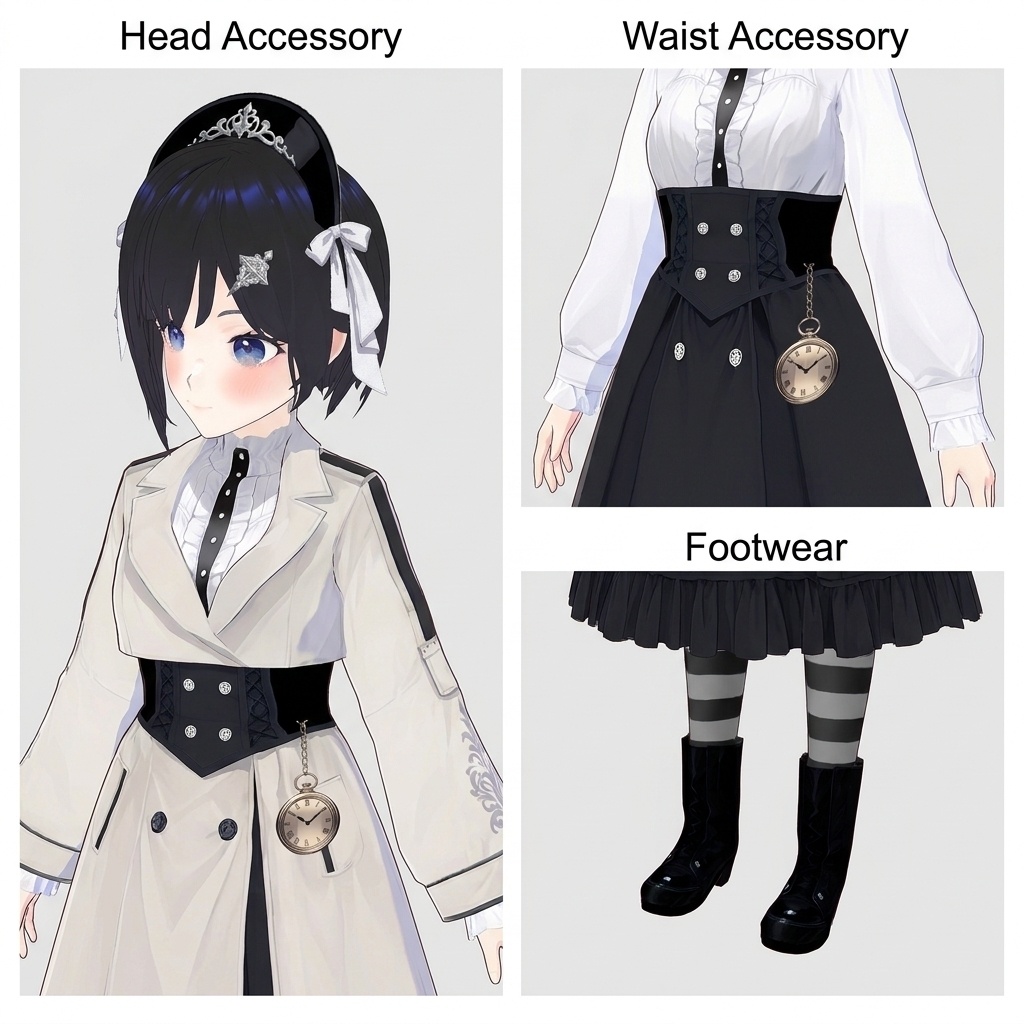 VRoid用衣装&モデル 『Gothic Classic Coat Dress(ゴシッククラシック・コートドレス)』