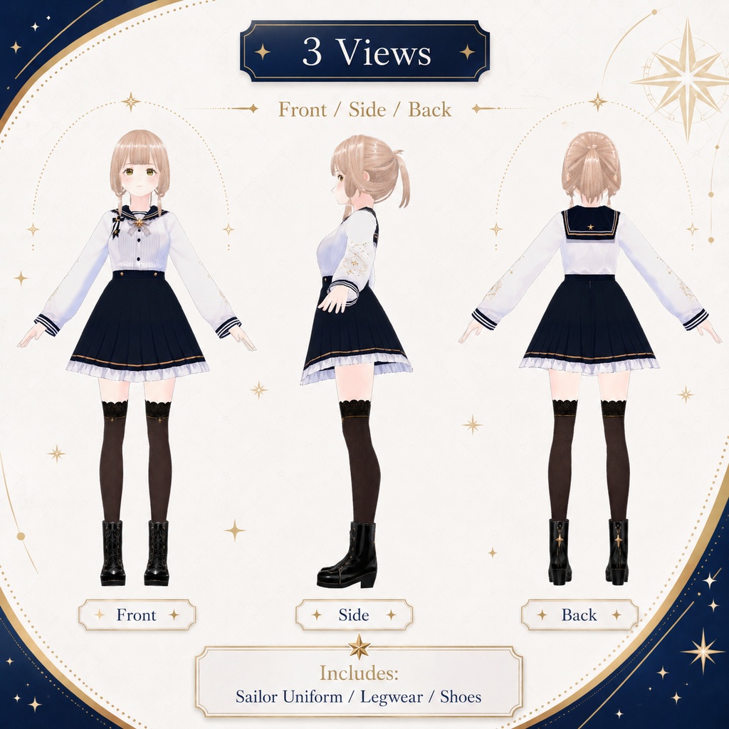【Vroid衣装】Starlight Sailor Outfit Set