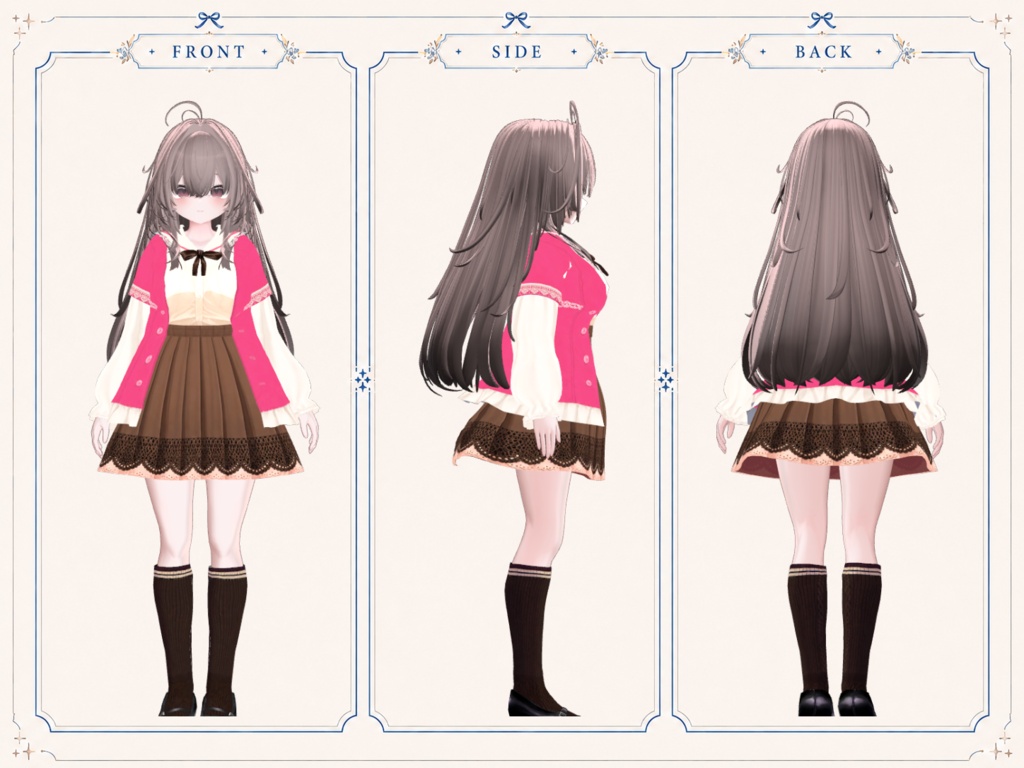 Strawberry Mocha Outfit【しなの・輝夜対応 / Modular Avatar】