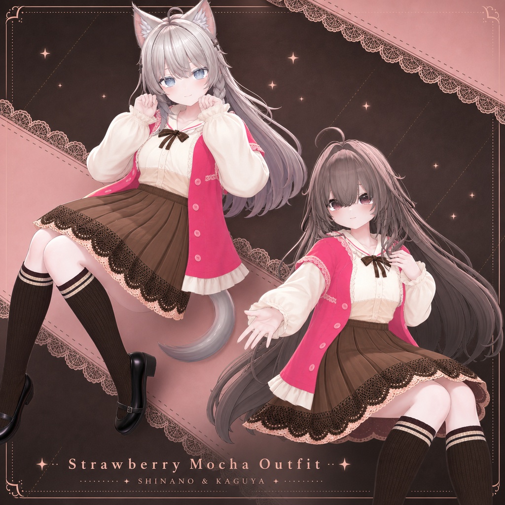 Strawberry Mocha Outfit【しなの・輝夜対応 / Modular Avatar】