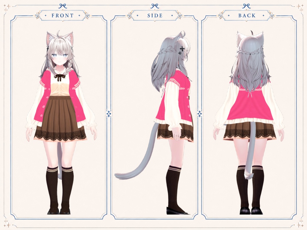 Strawberry Mocha Outfit【しなの・輝夜対応 / Modular Avatar】