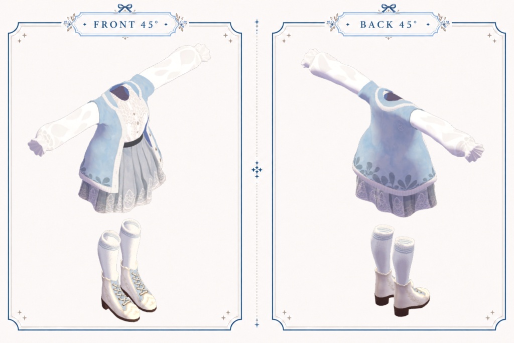 Pale Aqua Lace Cardigan outfit【しなの・輝夜対応】