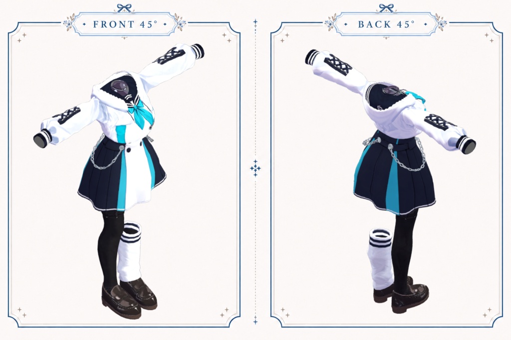 Teal_Lace_Sailor_Hoodie_Outfit【しなの/輝夜対応】