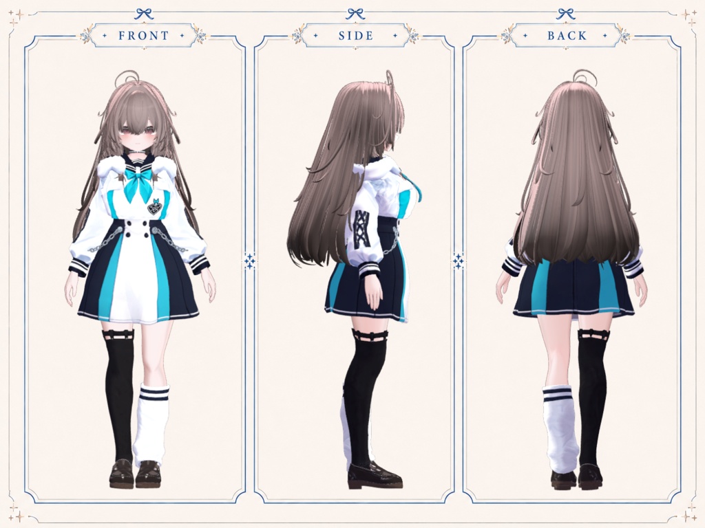 Teal_Lace_Sailor_Hoodie_Outfit【しなの/輝夜対応】