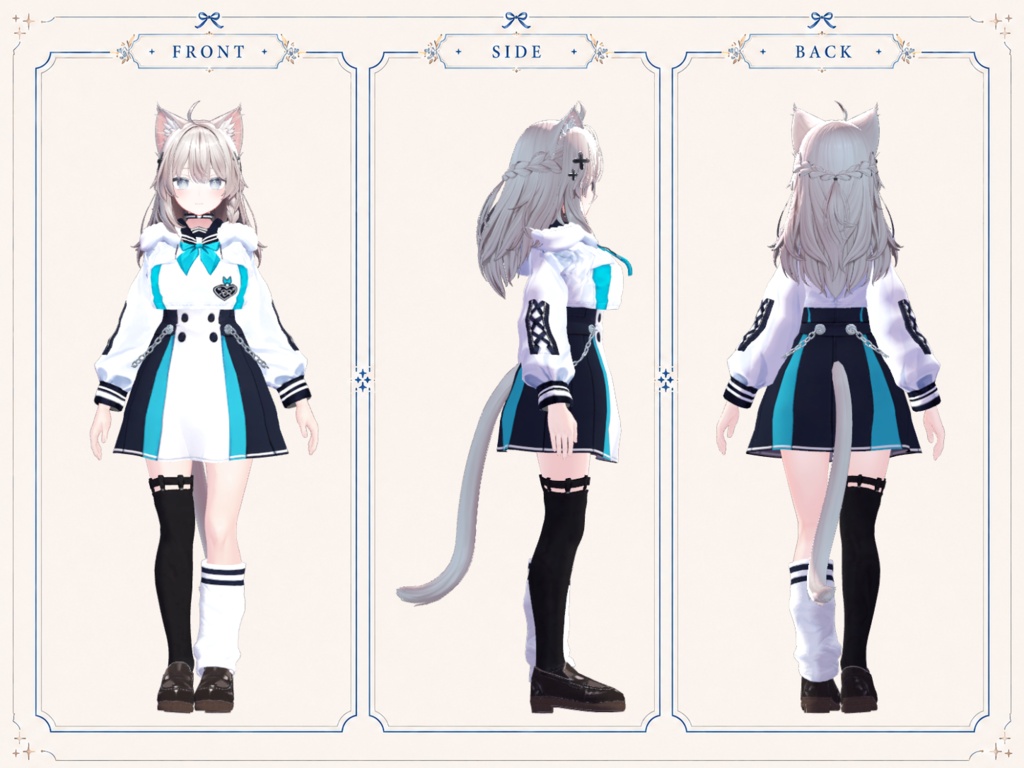Teal_Lace_Sailor_Hoodie_Outfit【しなの/輝夜対応】