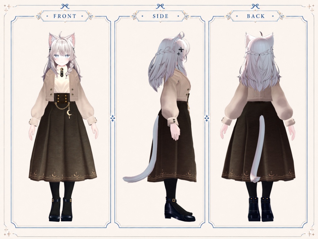 Moonlit Classical Jacket & Long Skirt Outfit【しなの・輝夜対応 】