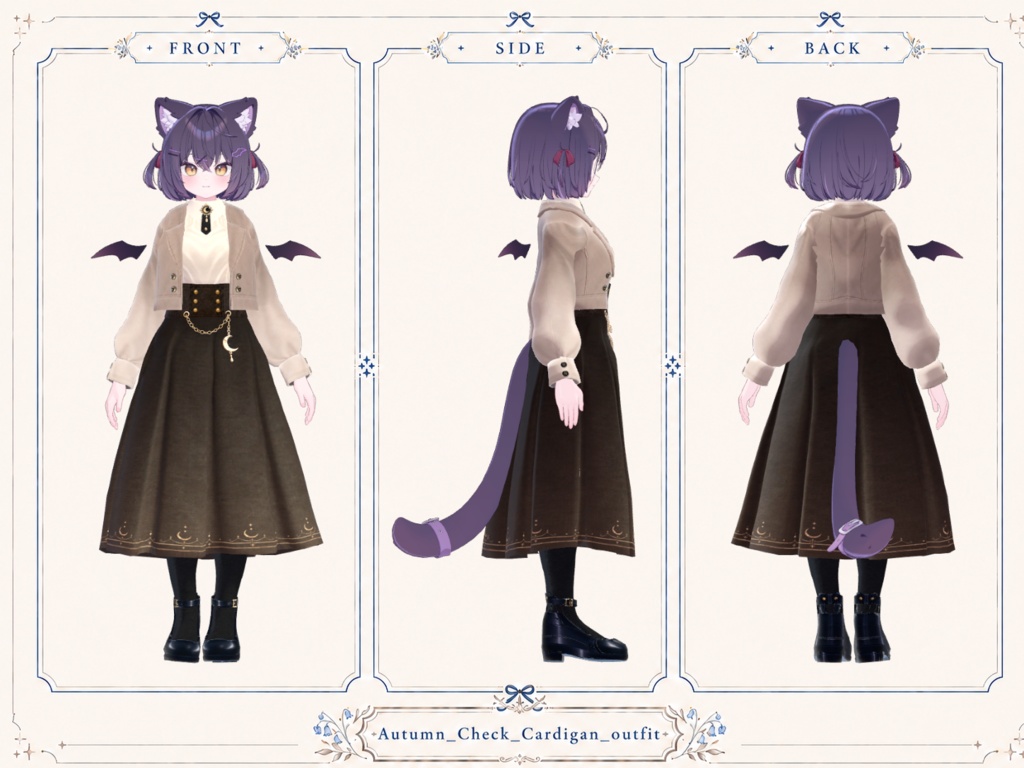 Moonlit Classical Jacket & Long Skirt Outfit【4アバター対応 】