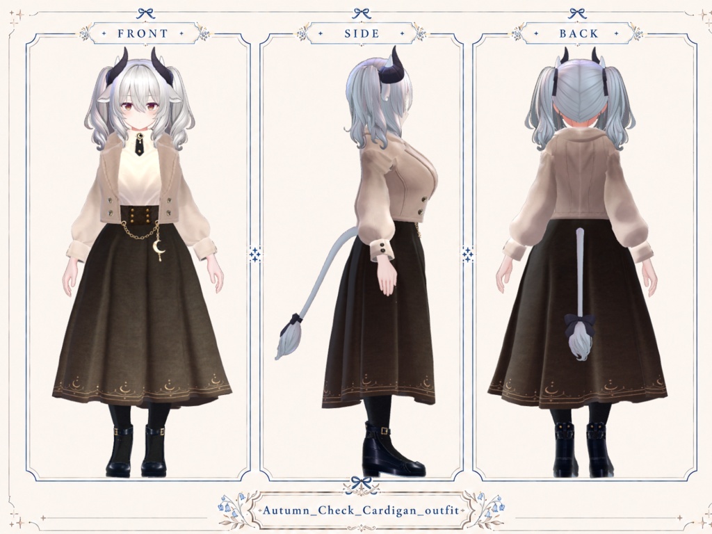 Moonlit Classical Jacket & Long Skirt Outfit【4アバター対応 】
