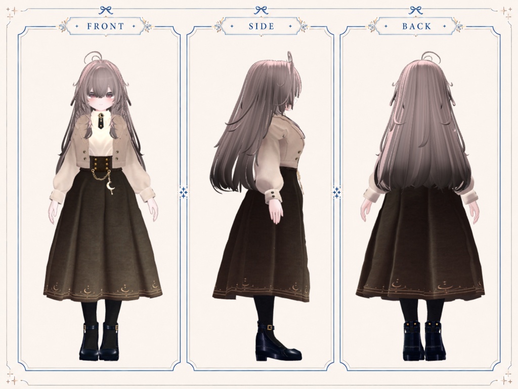 Moonlit Classical Jacket & Long Skirt Outfit【しなの・輝夜対応 】