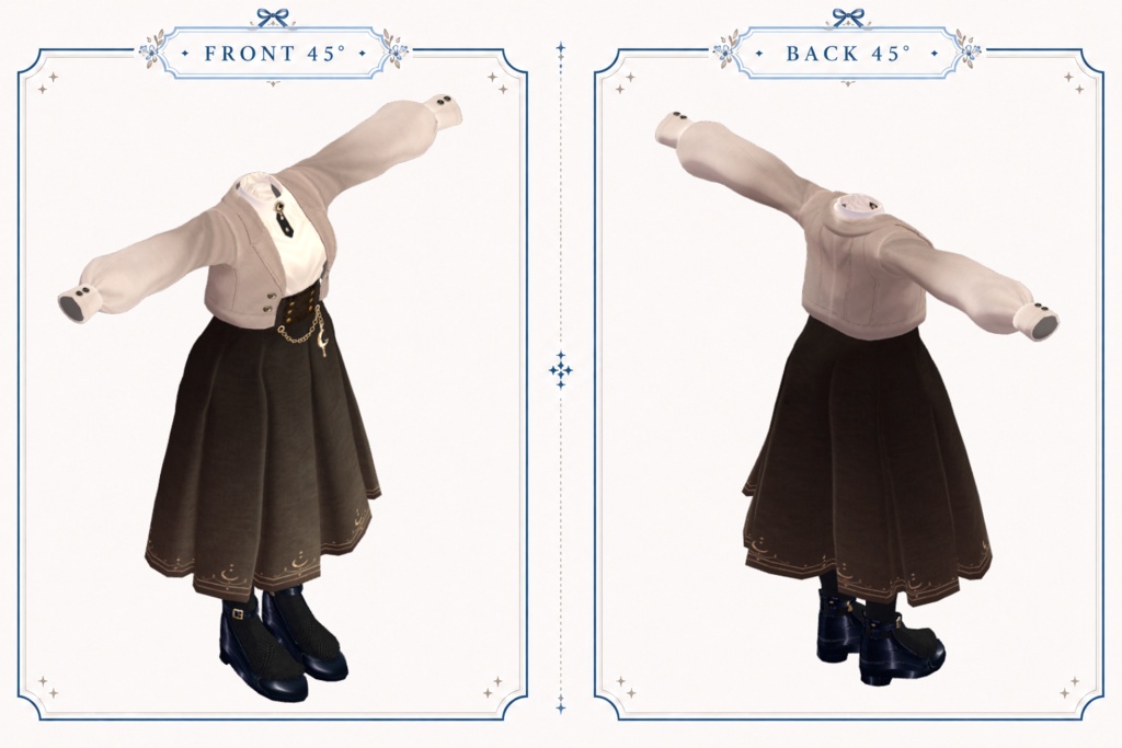 Moonlit Classical Jacket & Long Skirt Outfit【しなの・輝夜対応 】