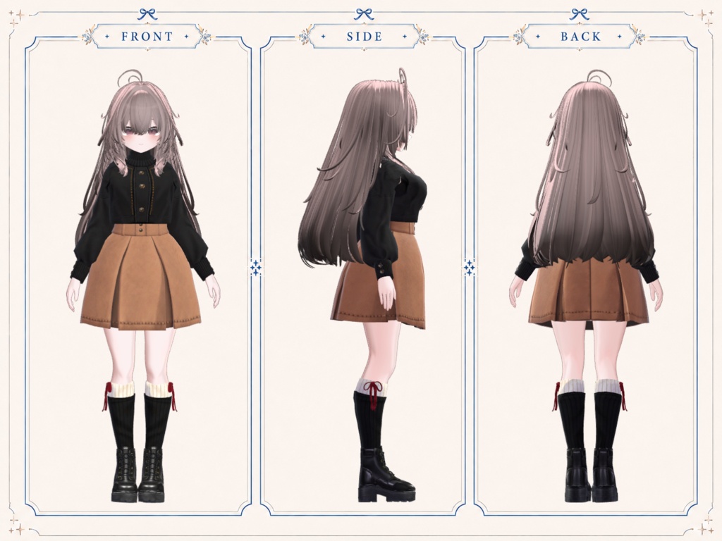 Noir Caramel Academy Outfit【しなの・輝夜・ショコラ対応 】