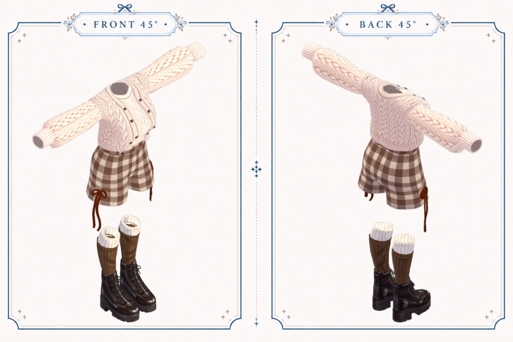 Caramel Cable Knit Outfit【4アバター対応 】