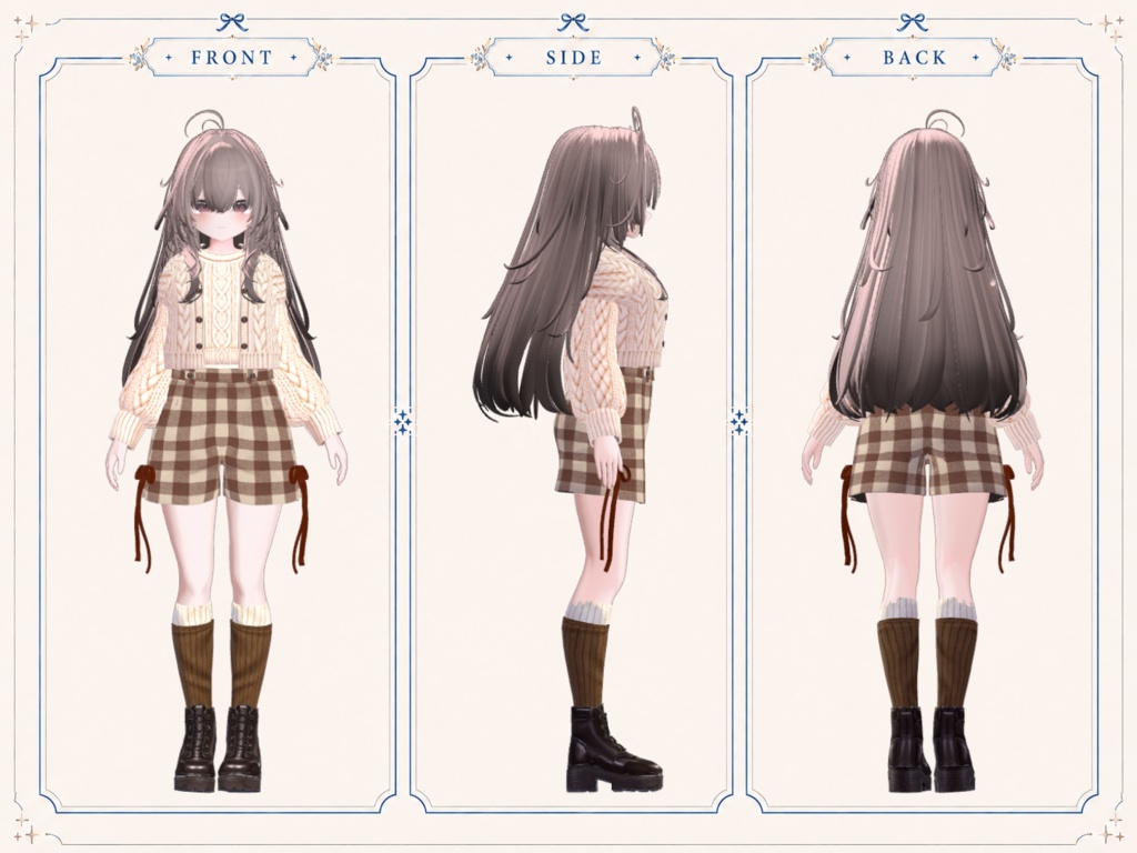 Caramel Cable Knit Outfit【4アバター対応 】