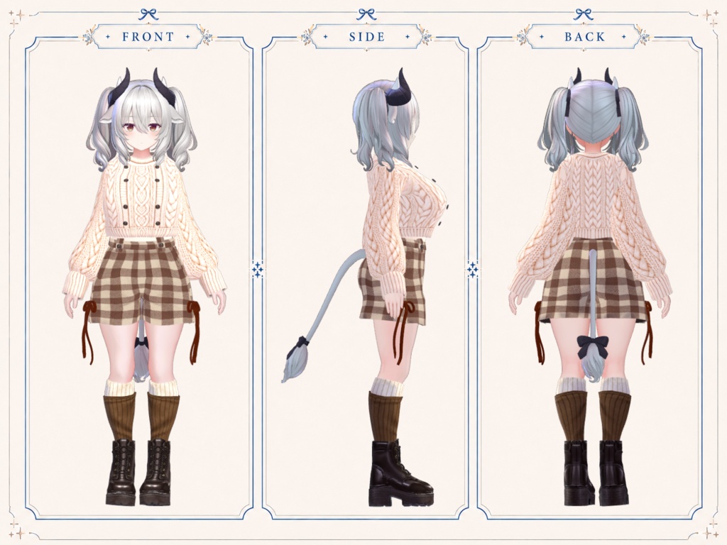 Caramel Cable Knit Outfit【4アバター対応 】