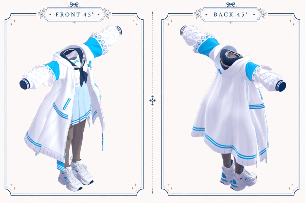 Azure_Drift_Sailor_Coat_Outfit【しなの・輝夜・ショコラ・ミルティナ対応 】
