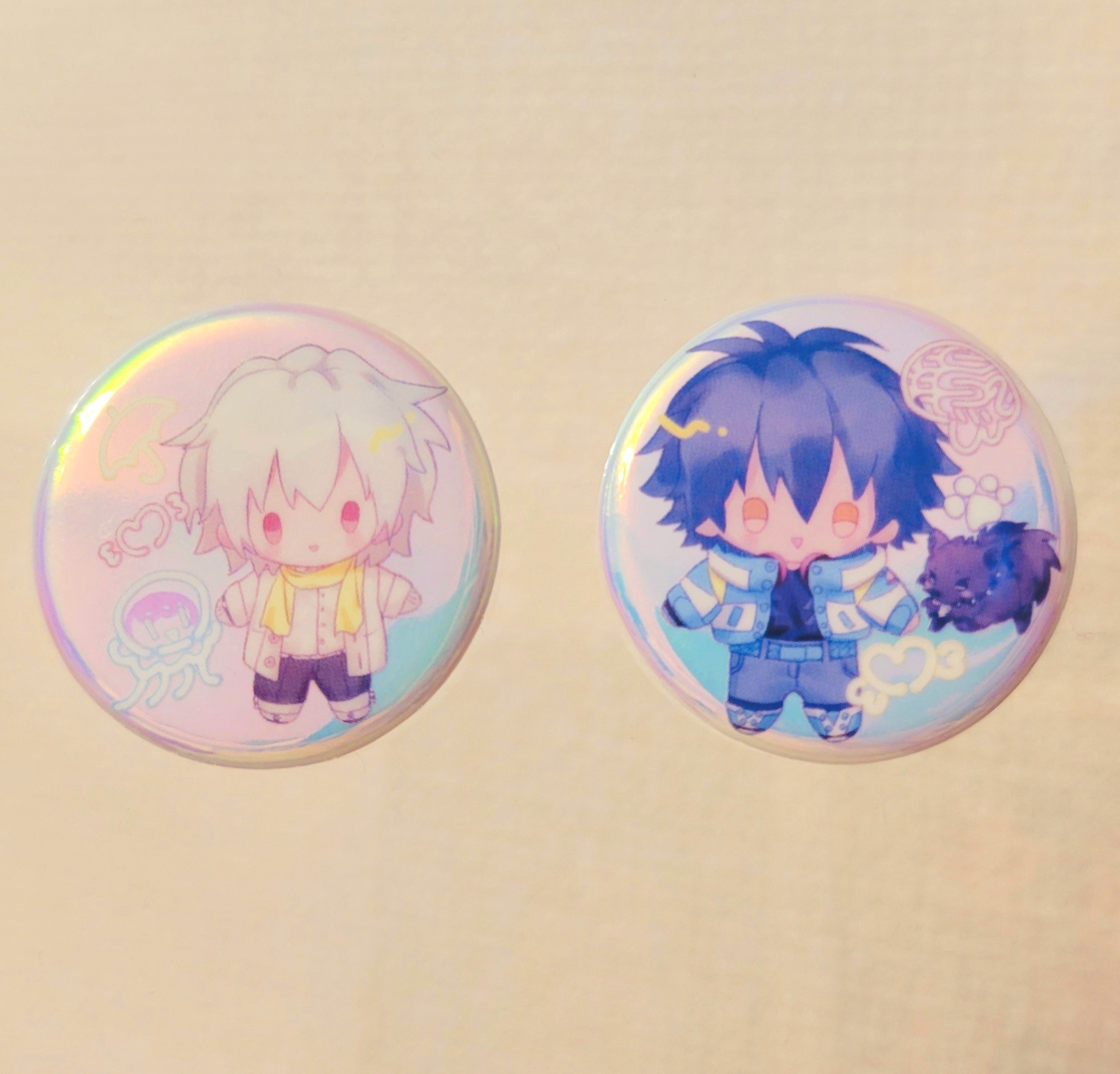 オーロラ缶バッジ(クリア＆蒼葉2種セット)