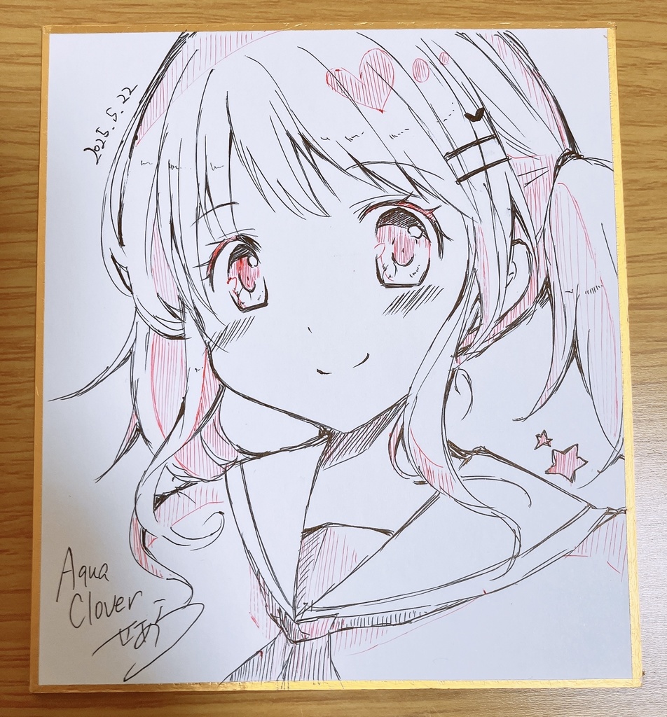 創作女の子直筆色紙①