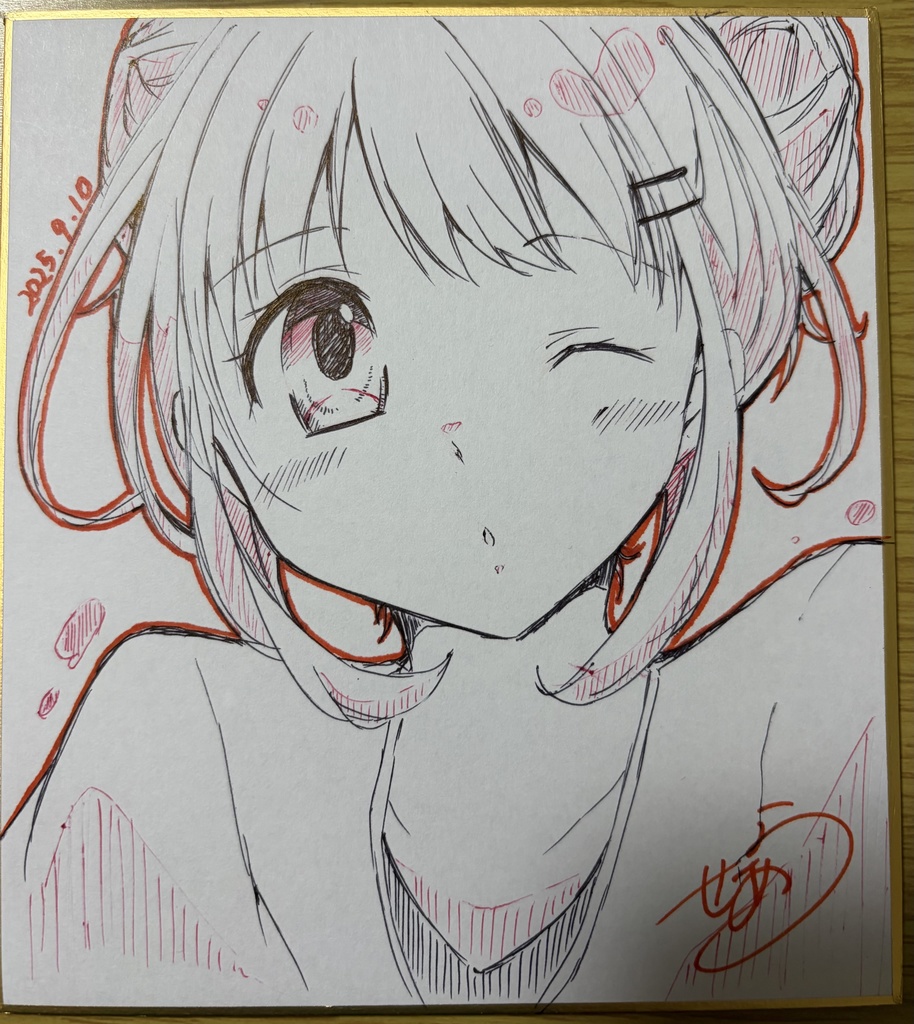 オリジナル女の子 直筆色紙