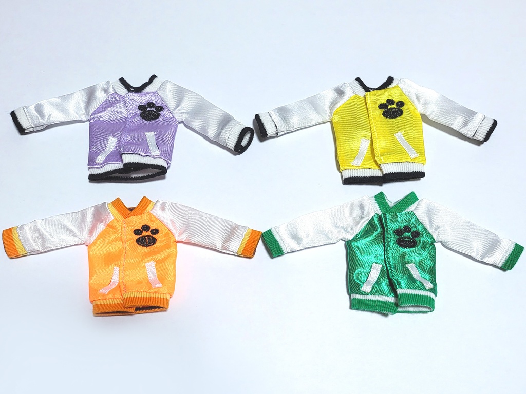 1/12可動フィギュア用 ねこスカジャン(全4色)