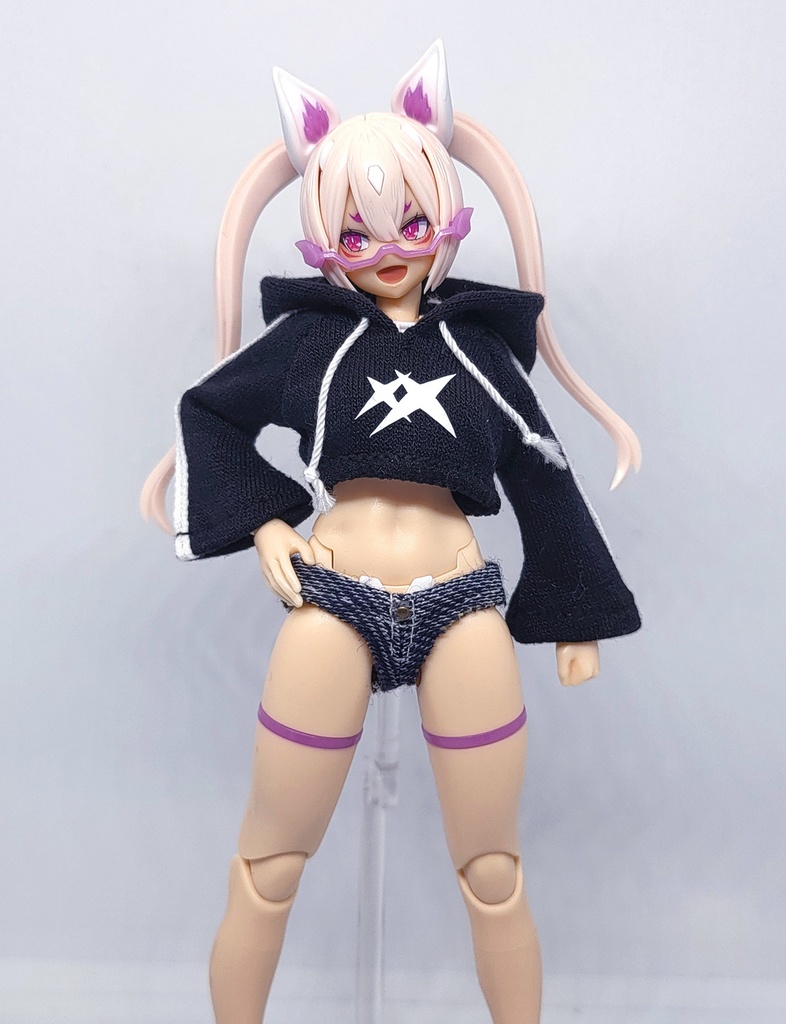 (新色追加)1/12 ショートパーカー(黒、赤、白、青、黄)