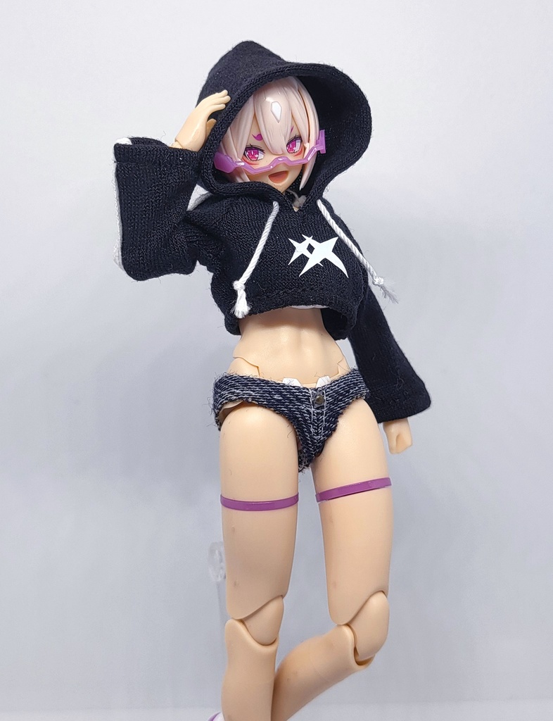 (新色追加)1/12 ショートパーカー(黒、赤、白、青、黄)
