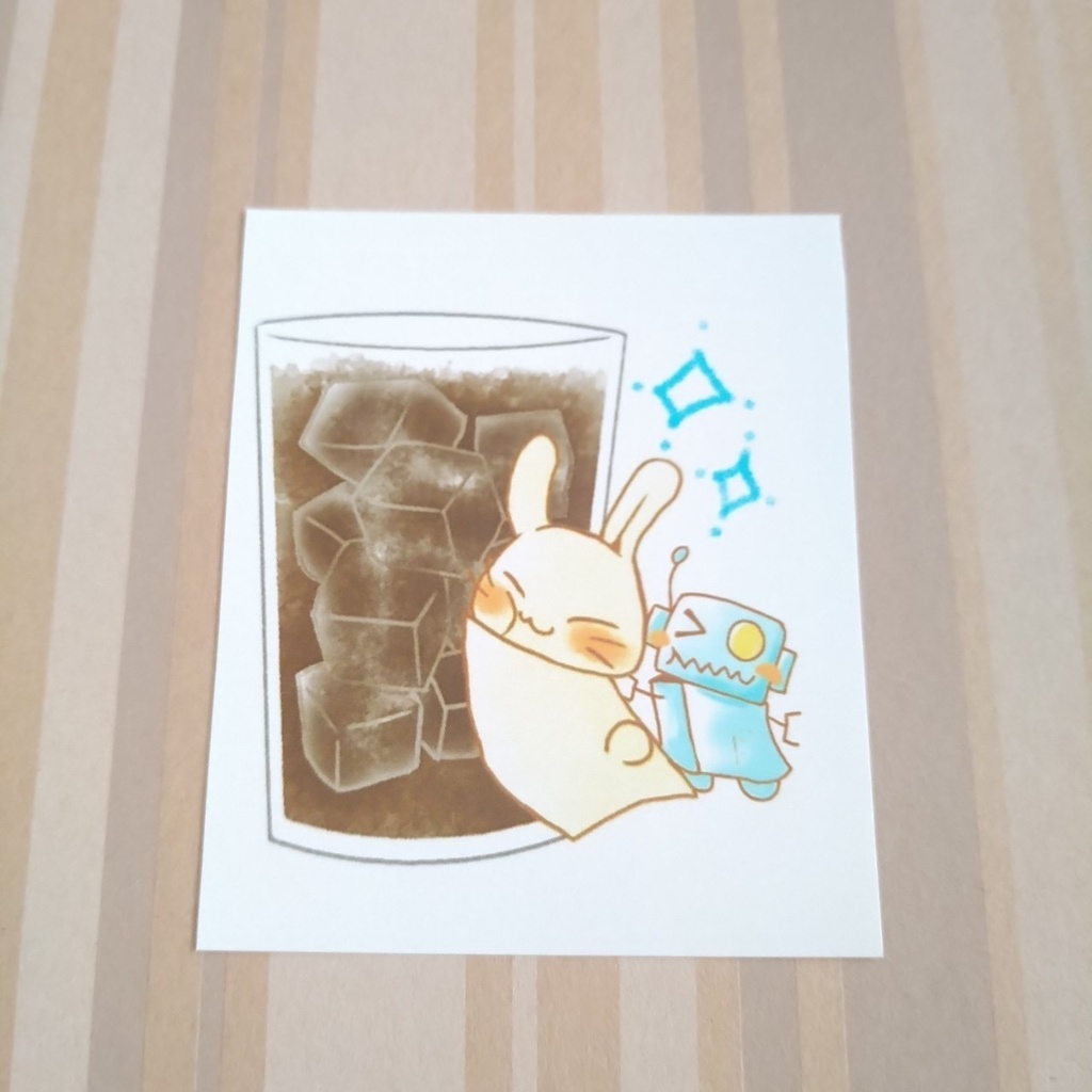 ステッカー300円、アイスコーヒー