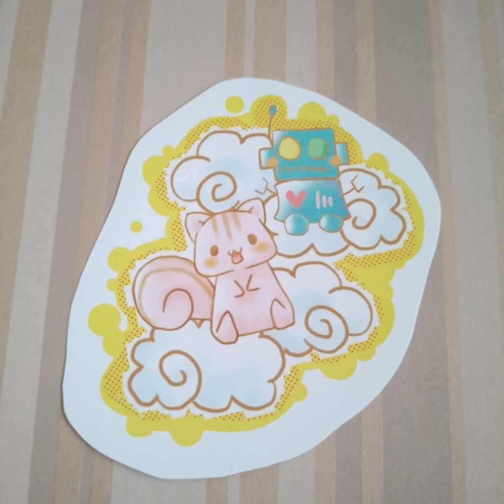 ステッカー300円、雲