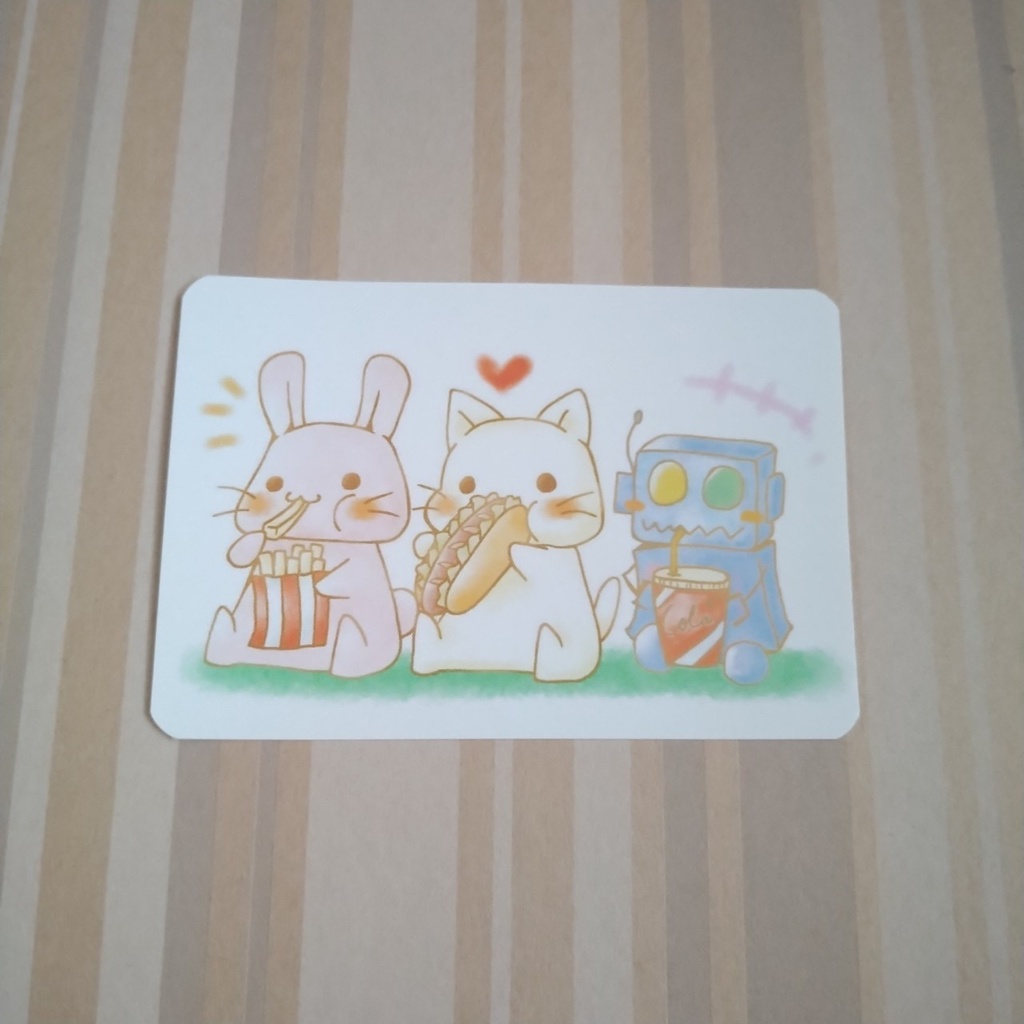 ステッカー300円、ファーストフード