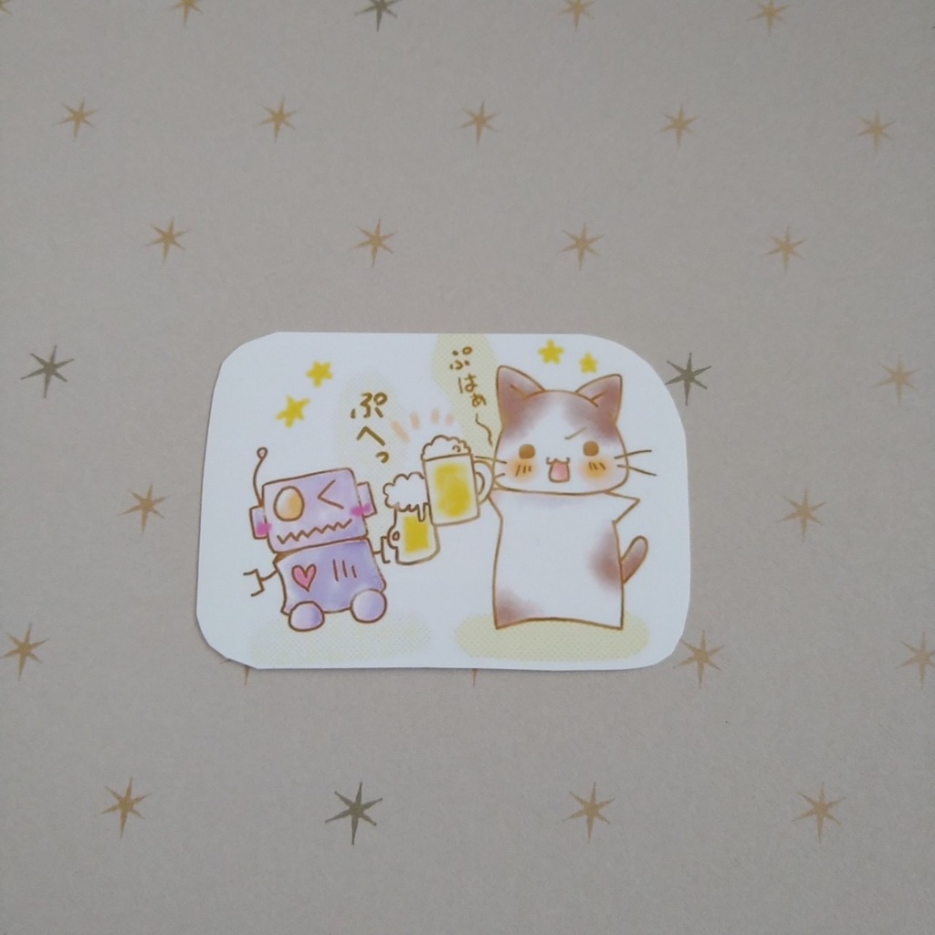 ステッカー250円、ビール