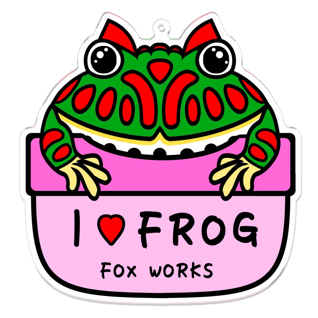 I♥FROGピンク　アクリルキーホルダー