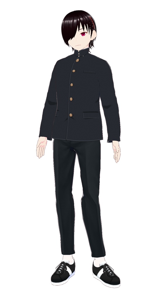 【VRoid正式版 3Ⅾモデル】吴暝(vroid形式)(ヘアピンで片目を覆うヘアスタイル)(ヘアプリセット)