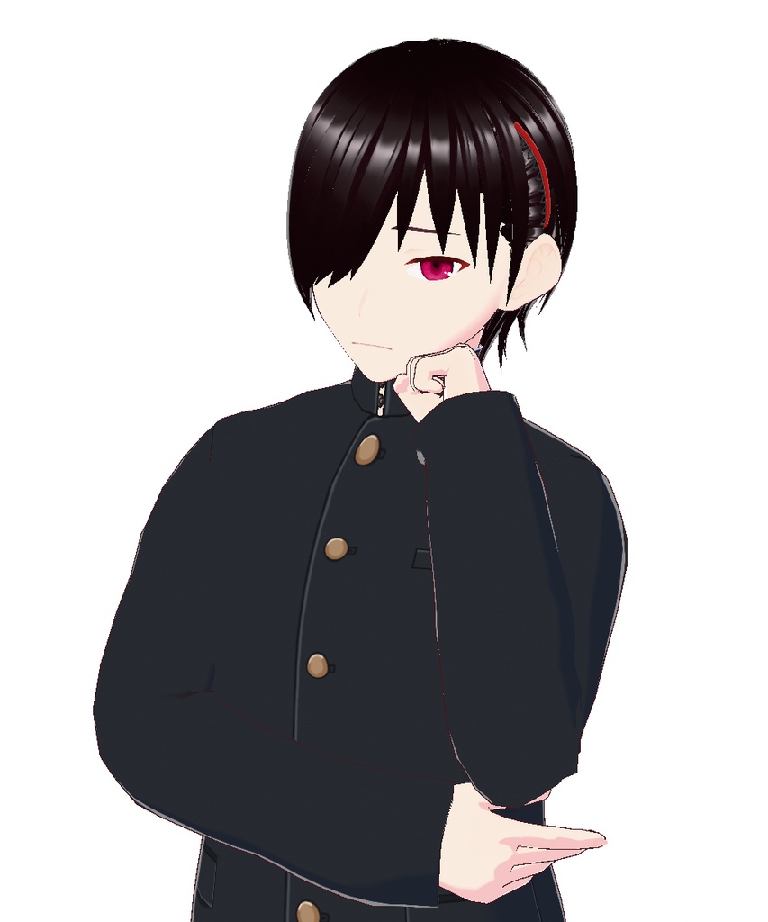 【VRoid正式版 3Ⅾモデル】吴暝(vroid形式)(ヘアピンで片目を覆うヘアスタイル)(ヘアプリセット)