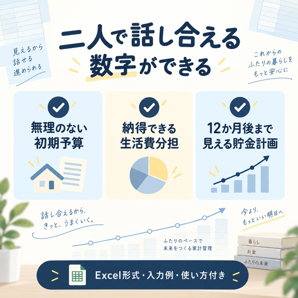 一人暮らし・同棲のお金管理セット|初期費用・家計・費用分担・貯金をExcelで一括管理