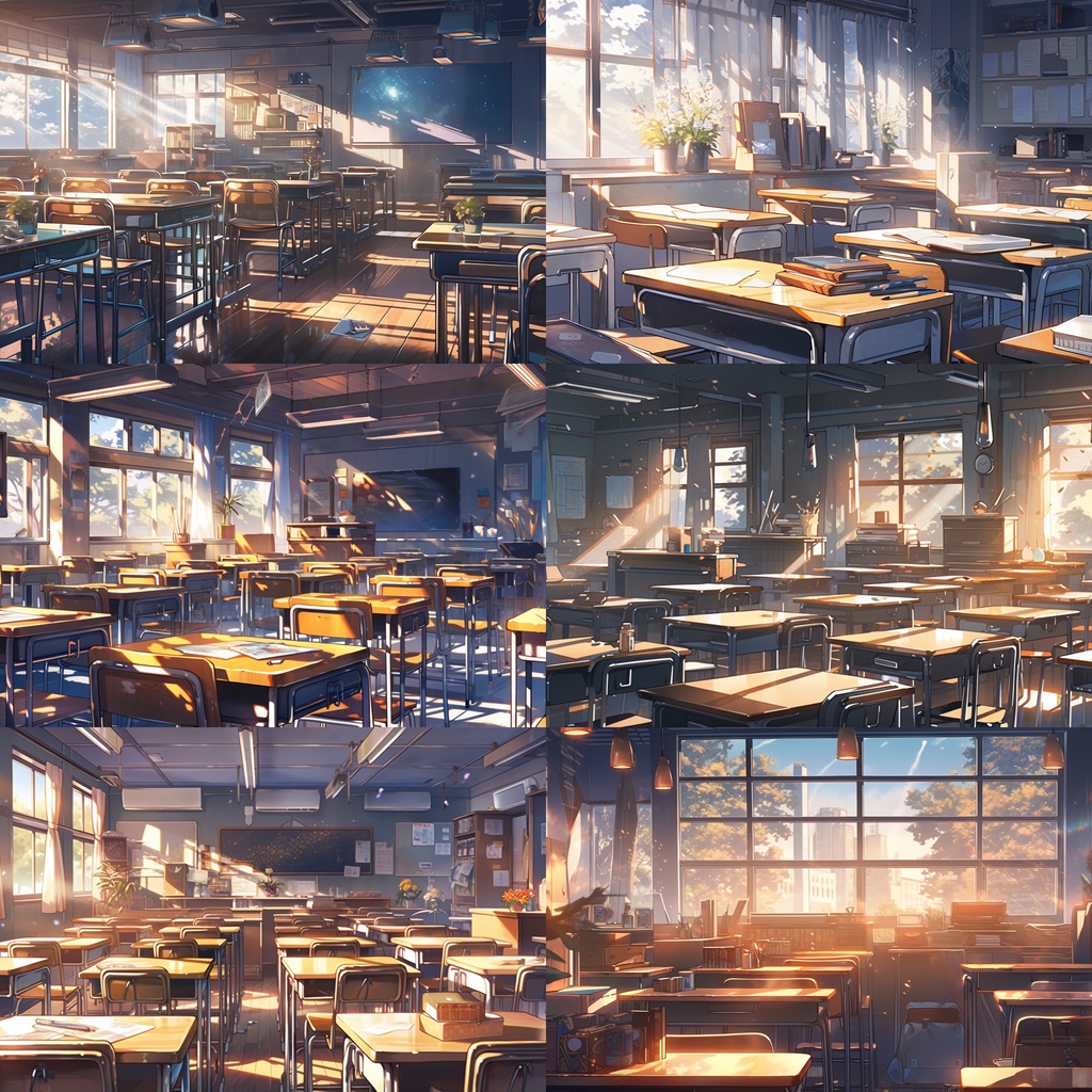 【背景素材】学校 教室 職員室等 背景30枚(16:9)【画集】【コンセプトアート】