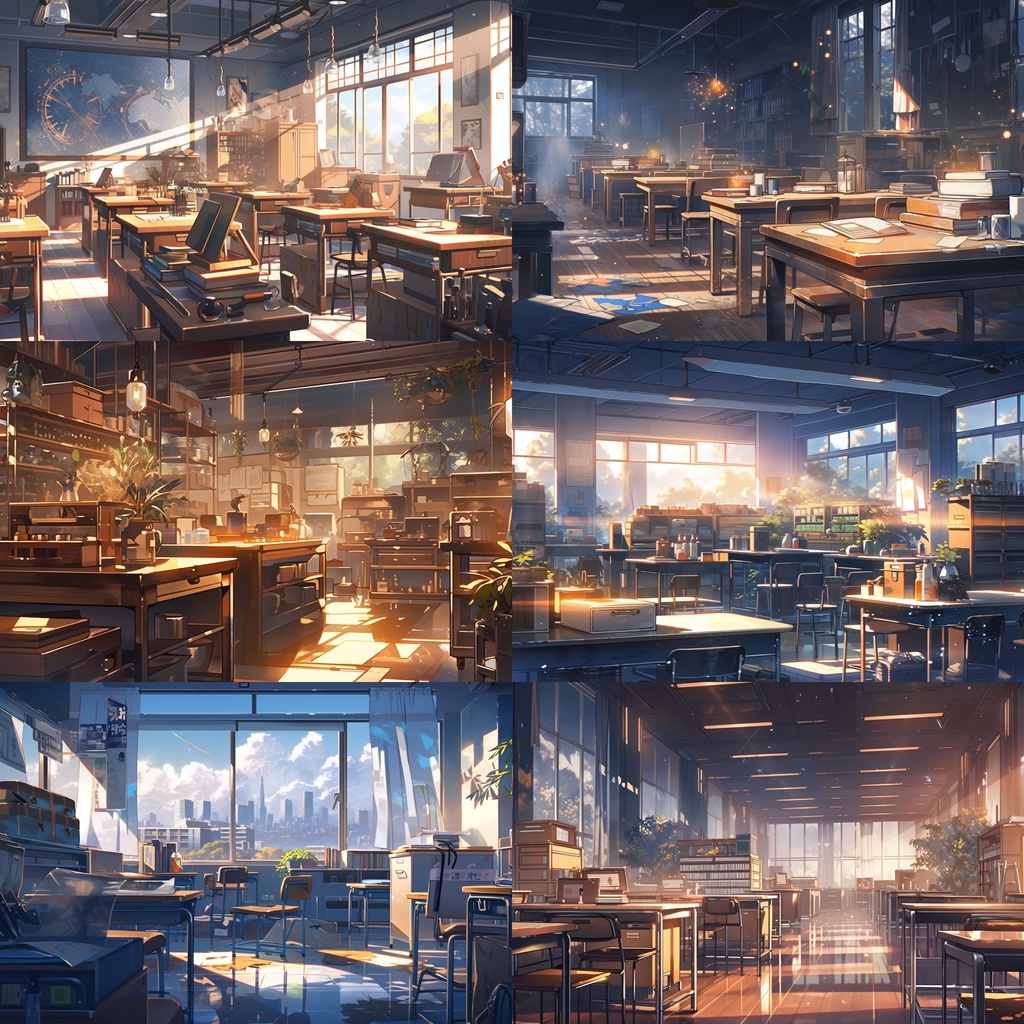 【背景素材】学校 教室 職員室等 背景30枚(16:9)【画集】【コンセプトアート】