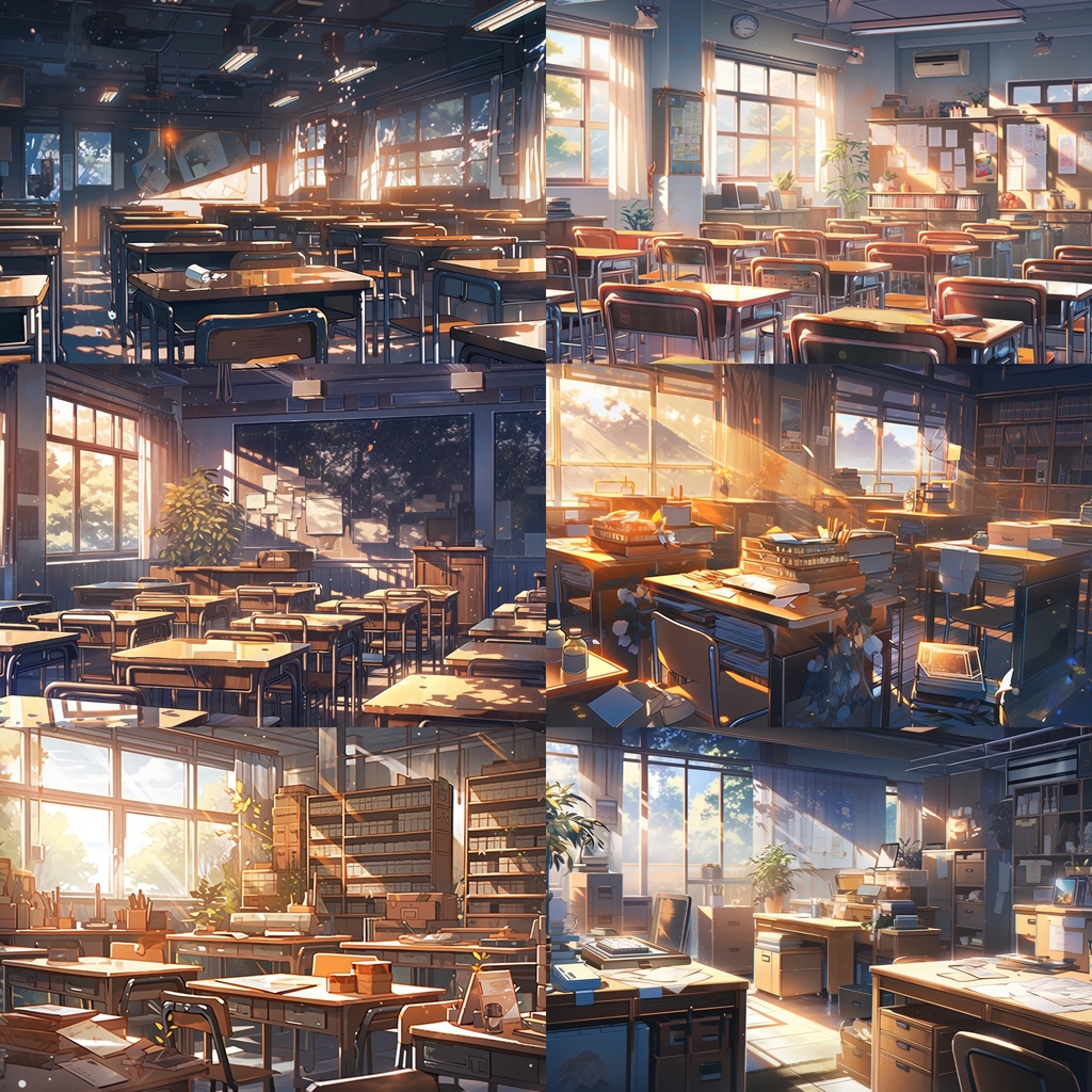 【背景素材】学校 教室 職員室等 背景30枚(16:9)【画集】【コンセプトアート】