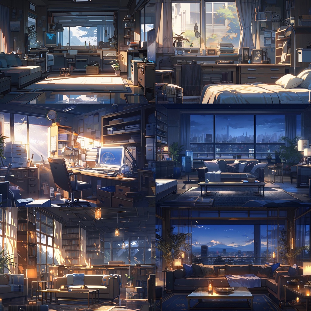 【背景素材】アパート・マンション室内 部屋 リビング キッチン等 背景30枚【画集】【コンセプトアート】