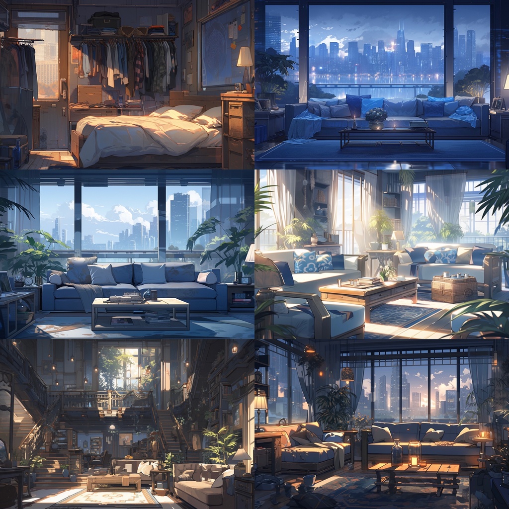 【背景素材】アパート・マンション室内 部屋 リビング キッチン等 背景30枚【画集】【コンセプトアート】