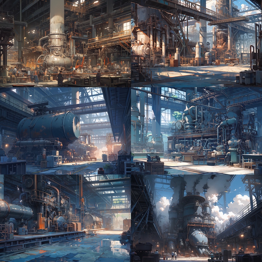 【背景素材】【内観】 工場 工業 プラント 倉庫 巨大機械 精密機器等 内観 背景30枚【画集】【コンセプトアート】