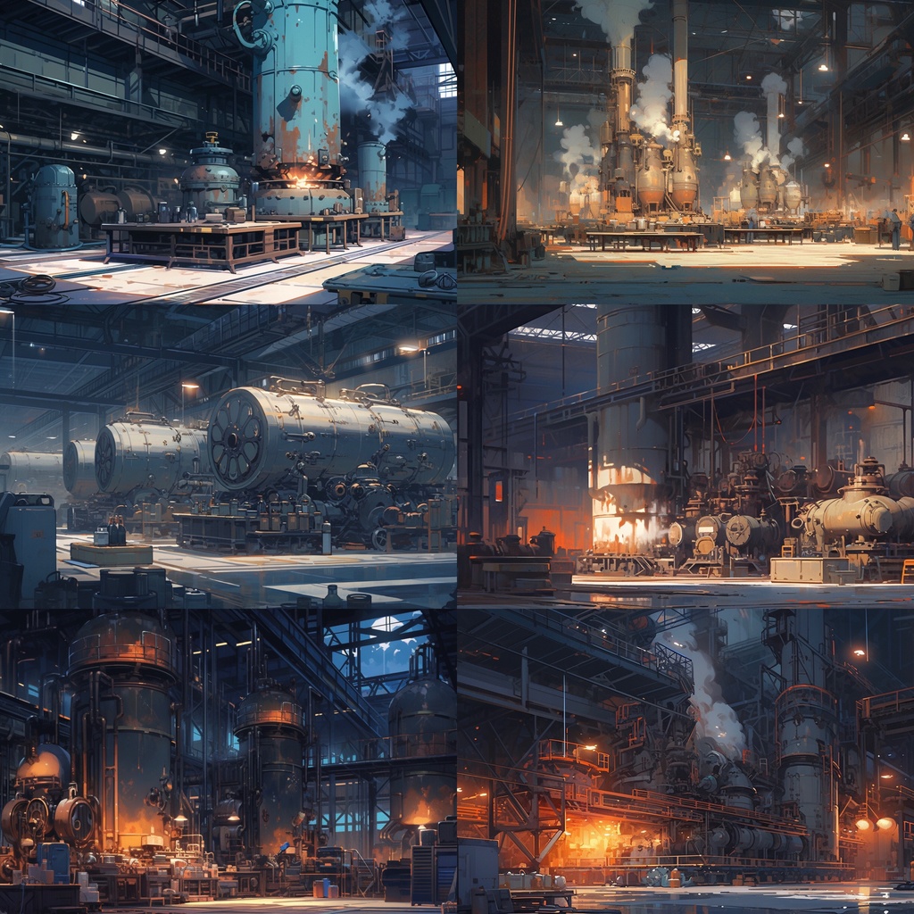 【背景素材】【内観】 工場 工業 プラント 倉庫 巨大機械 精密機器等 内観 背景30枚【画集】【コンセプトアート】