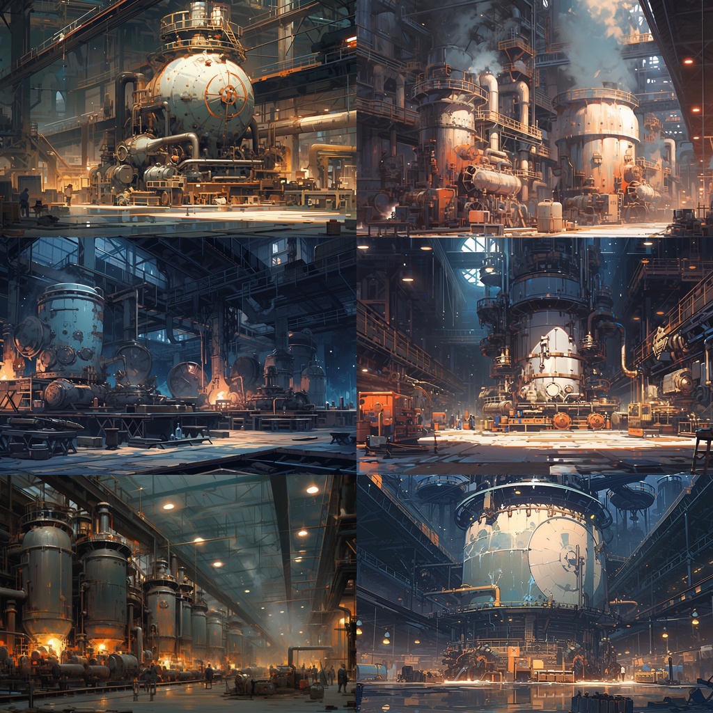 【背景素材】【内観】 工場 工業 プラント 倉庫 巨大機械 精密機器等 内観 背景30枚【画集】【コンセプトアート】