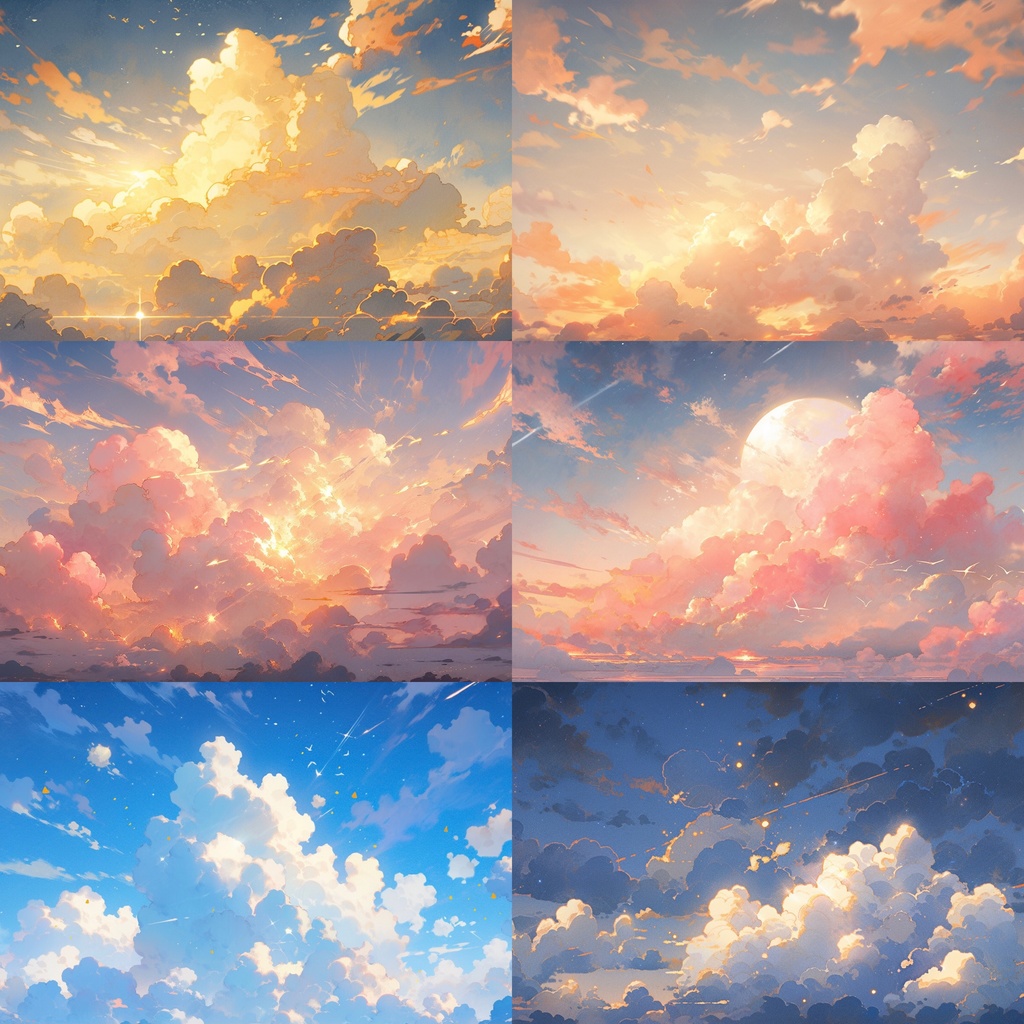 【背景素材】空 雲 夕焼け 朝焼け 夜空 星空等 背景30枚【画集】【コンセプトアート】