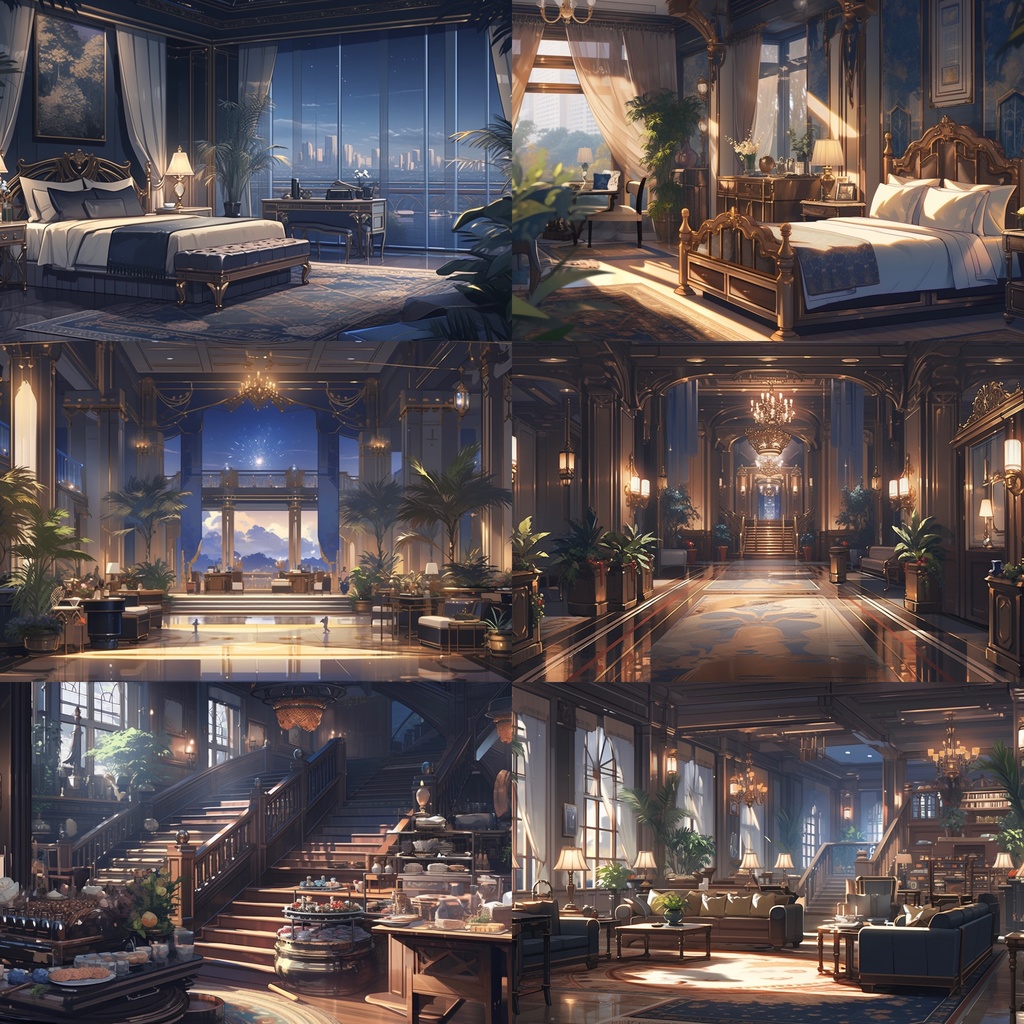 【背景素材】ホテル 高級ホテル 客室 スイートルーム ロビー ホール 廊下等 内観 背景30枚【画集】【コンセプトアート】