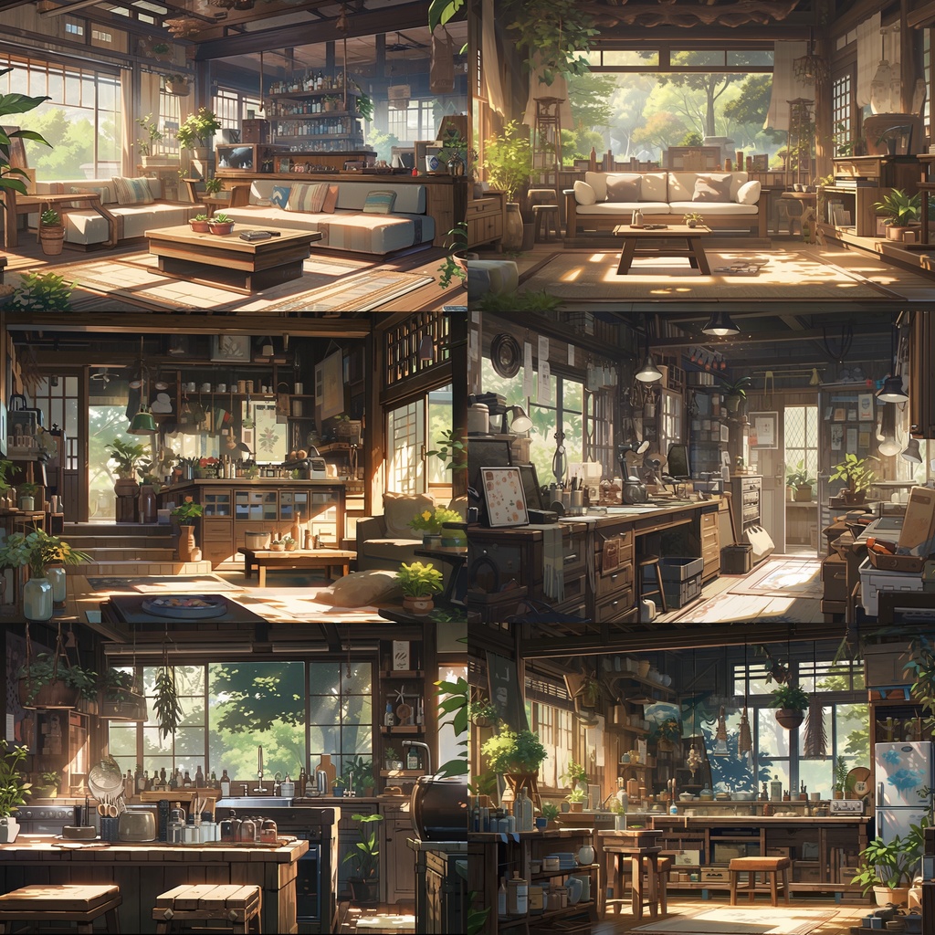 【背景素材】古民家 室内 リビング 寝室 キッチン 木造建築 内観 背景30枚【画集】【コンセプトアート】