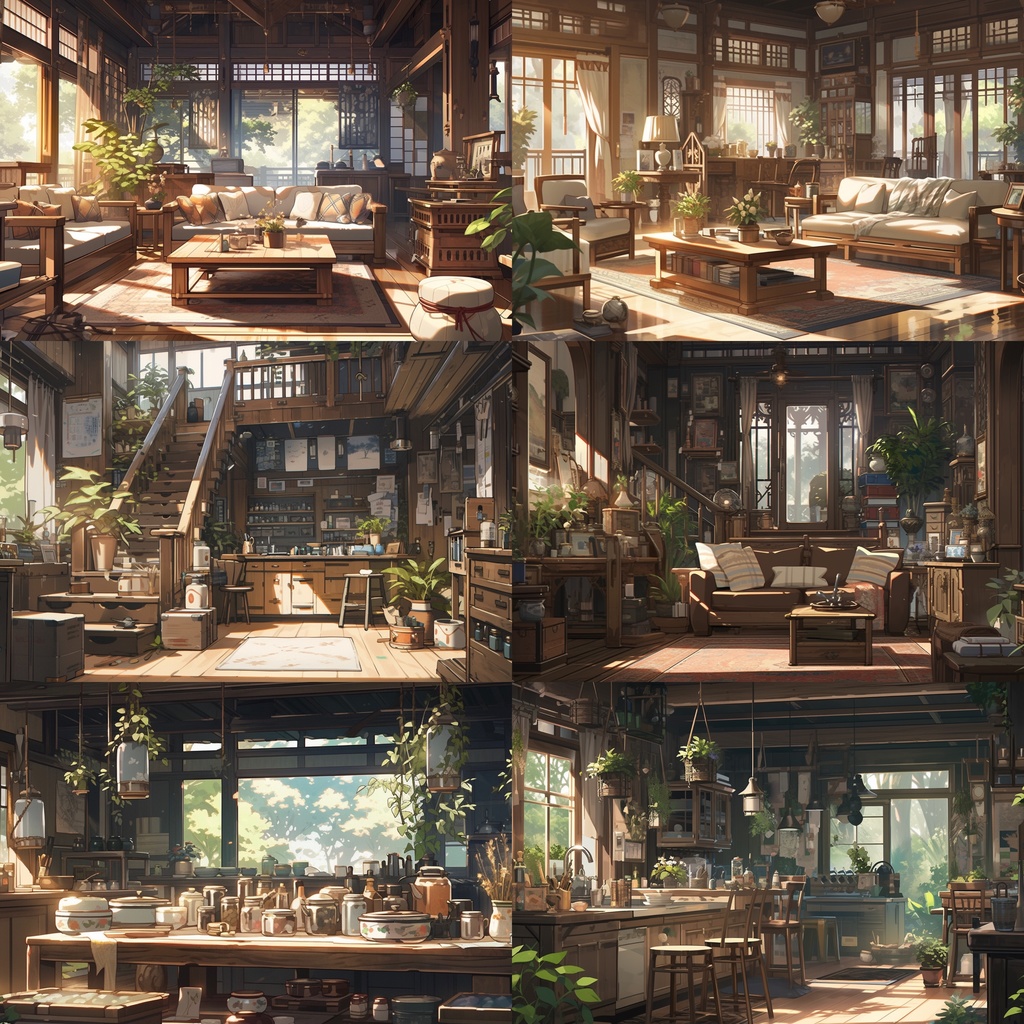 【背景素材】古民家 室内 リビング 寝室 キッチン 木造建築 内観 背景30枚【画集】【コンセプトアート】